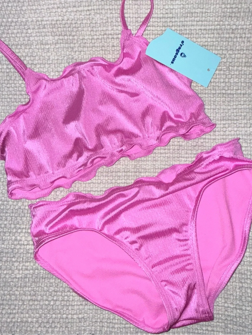 O’rageous Pink Peony Bikini Set Girls 16 NWT Swimsuit
